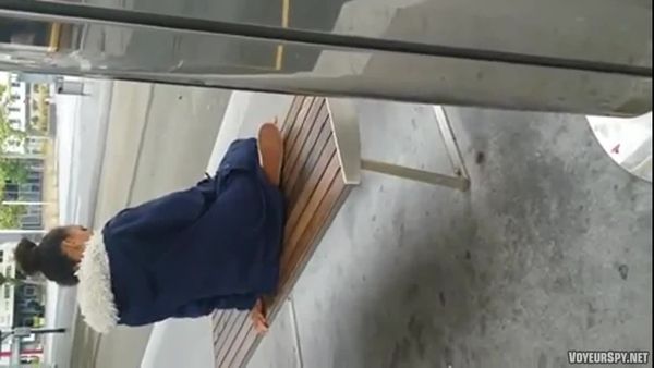 Cumongirlspublic Cum On Coat At Bus Stop Aacpva